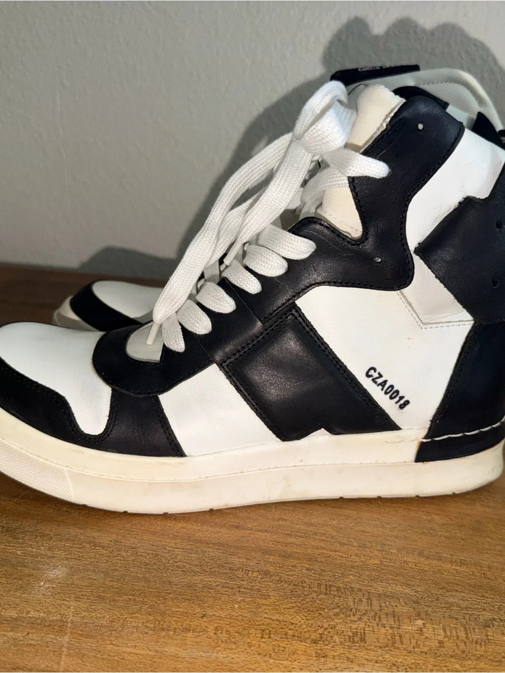 Black and White Athletic High-Top Sneakers